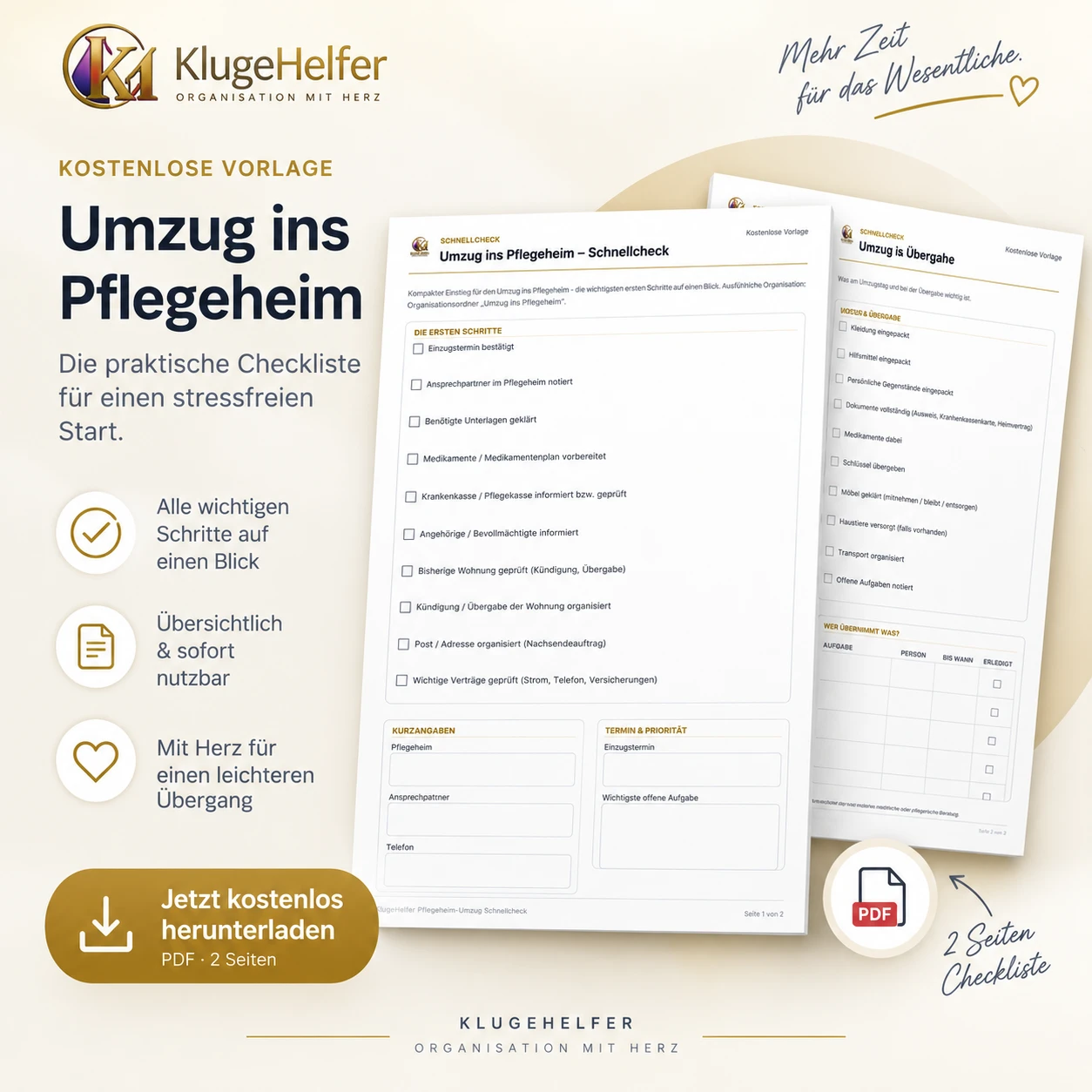 Kostenloser KlugeHelfer Pflegeheim-Umzug Schnellcheck